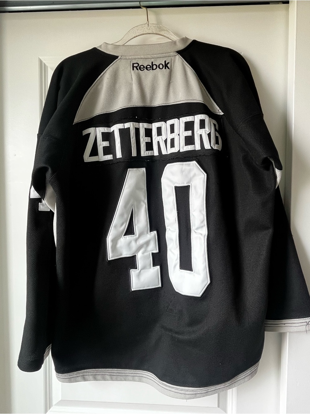 Red Wings Zetterberg Black and Gray NHL Hockey Jersey